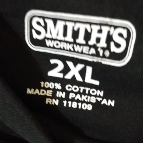 SMITH'S WORKWEAR BLACK SHORT SLEEVE TEE SIZE 2XL NWT - Picture 2 of 6